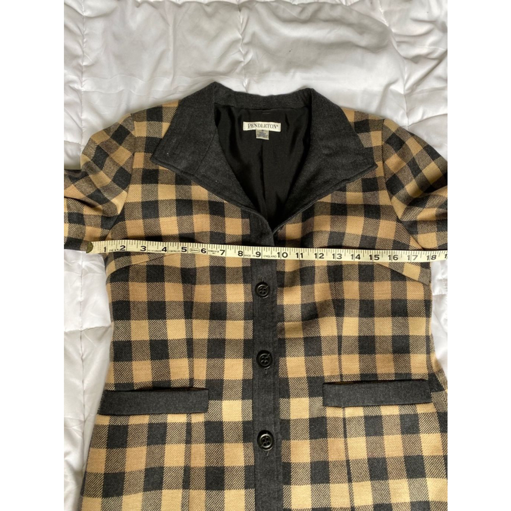 Pendleton 100% Virgin Wool Grid Plaid Button Up S… - image 4